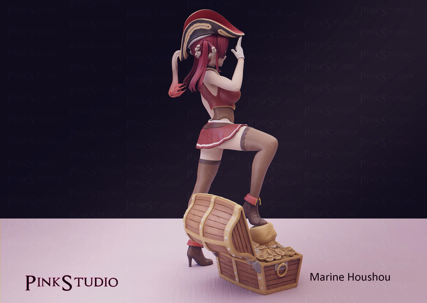 Hololive Inspired Fanart Marine Houshou Resin Model Kit 19cm