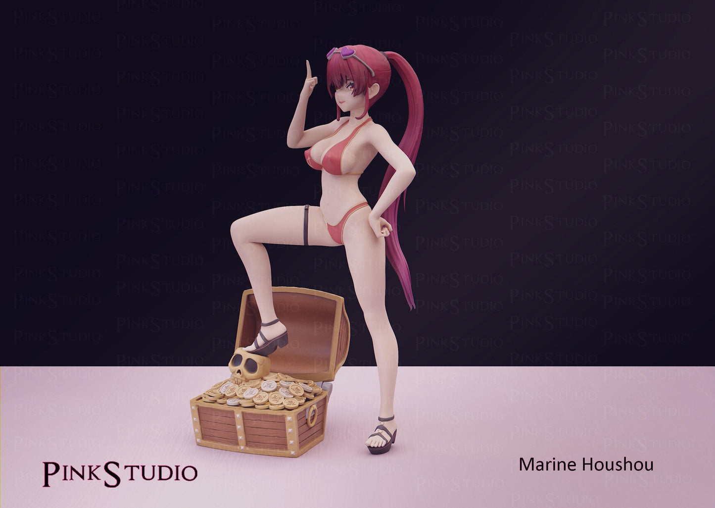 Hololive Inspired Fanart Marine Houshou Resin Model Kit 19cm