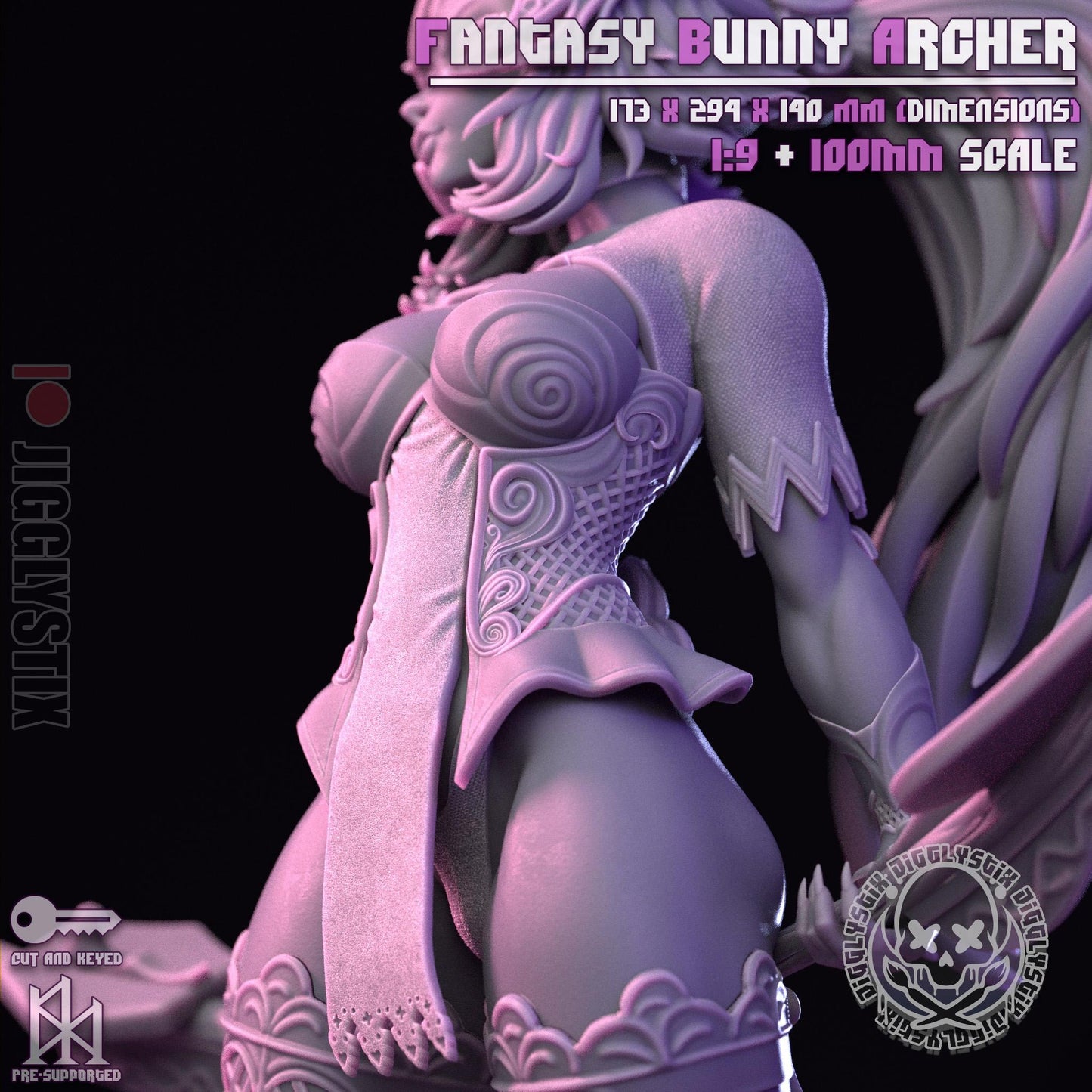 Fantasy Bunny Archer Fran Model Kit - 1:9 or 100mm - Jigglystix