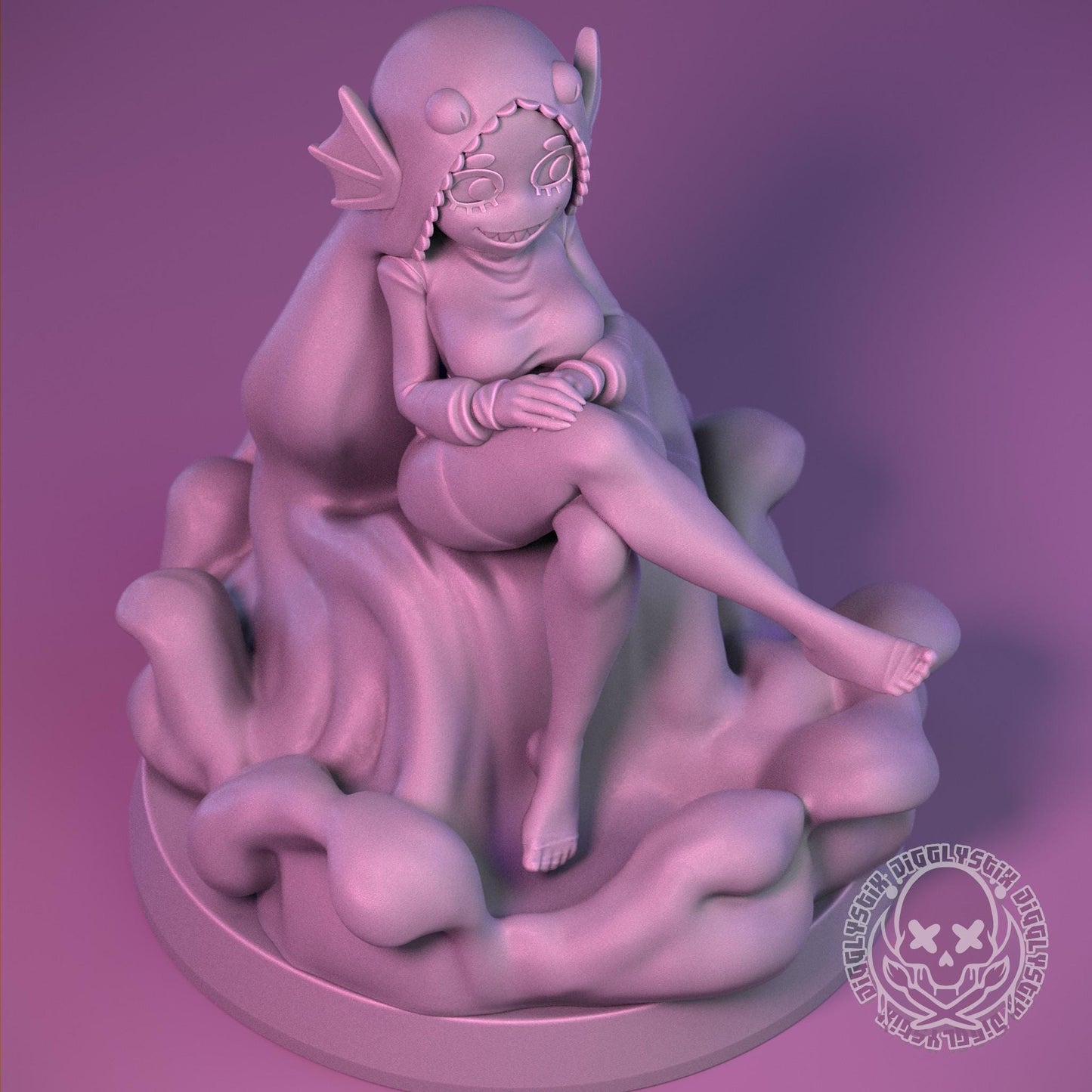 Brave Water Demon Pin Up Miniatureature | Jigglystix