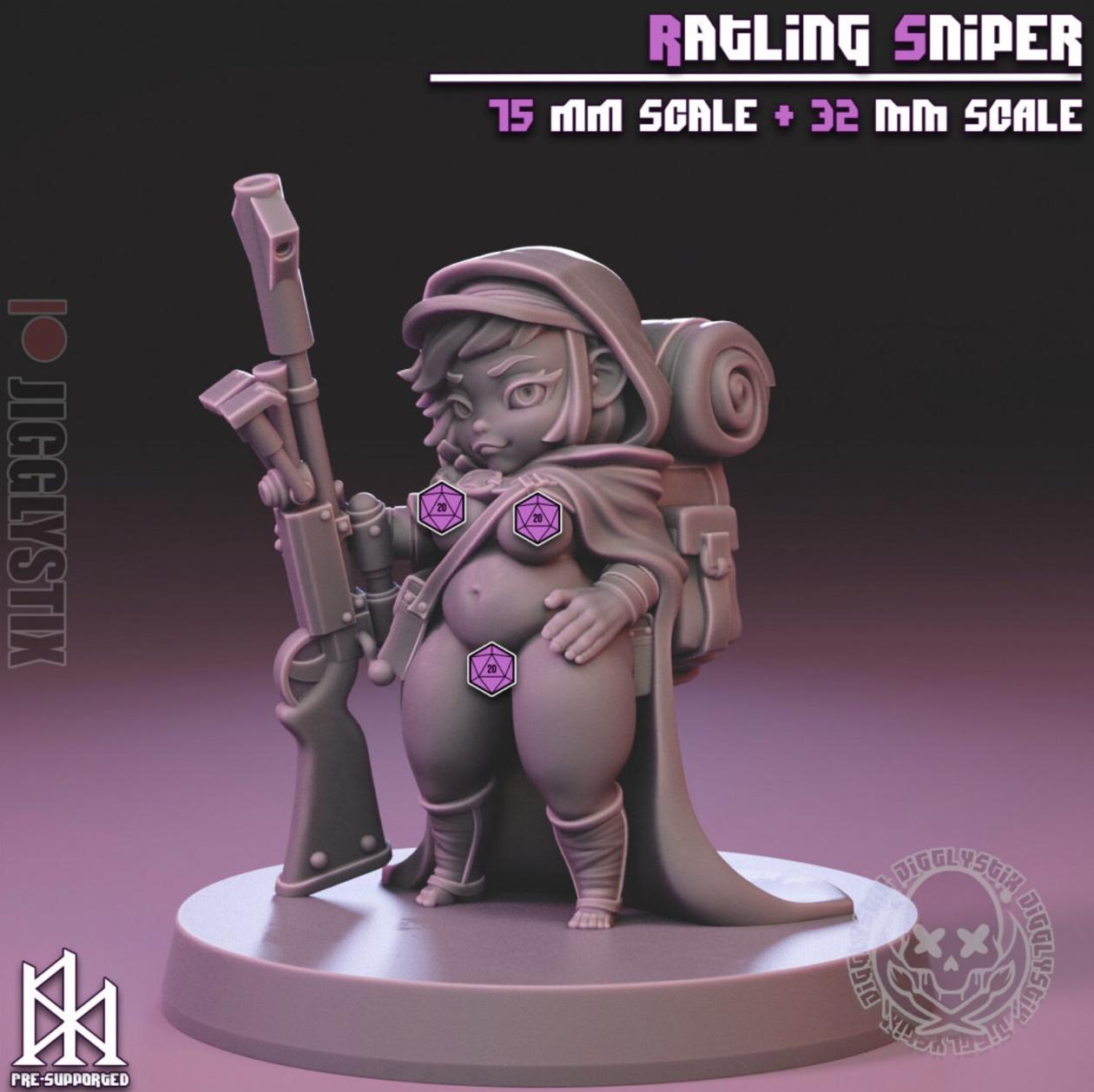 Ratling Sniper Pin Up Miniature | Jigglystix