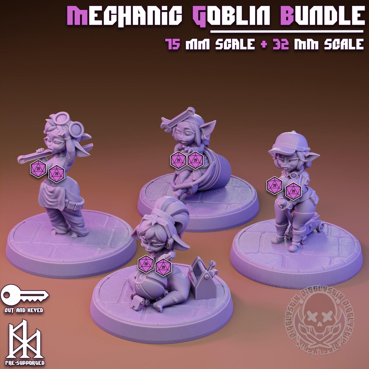 Goblin Mechanics Pin Up Miniature Bundle | Jigglystix