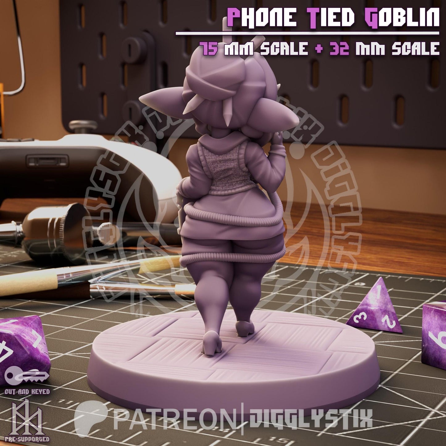 Phone Tied Goblin Mini - 32mm or 75 mm - Jigglystix