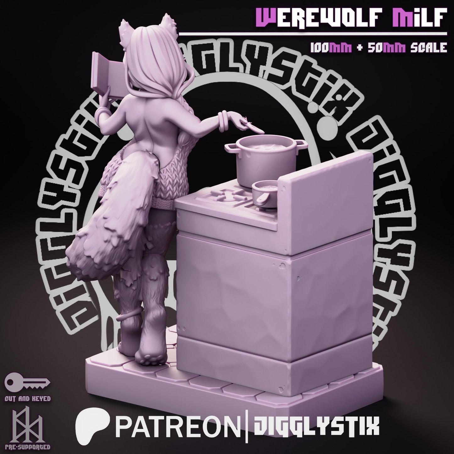 Werewolf Girl Model - 50mm or 100mm - Jigglystix