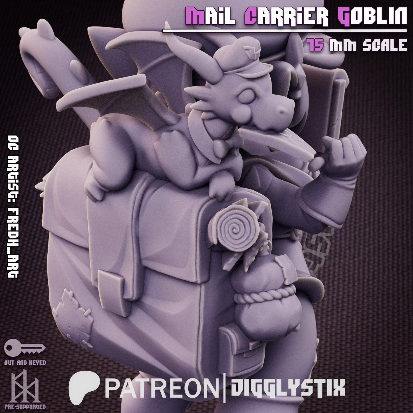 Mail Carrier Goblin Girl - 75mm - Jigglystix