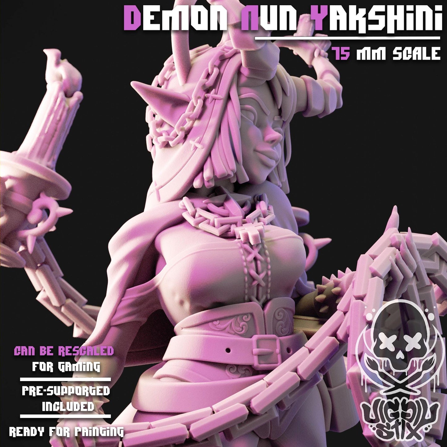 Demon Nun Yakshini Mini - 32mm or 75mm - Jigglystix