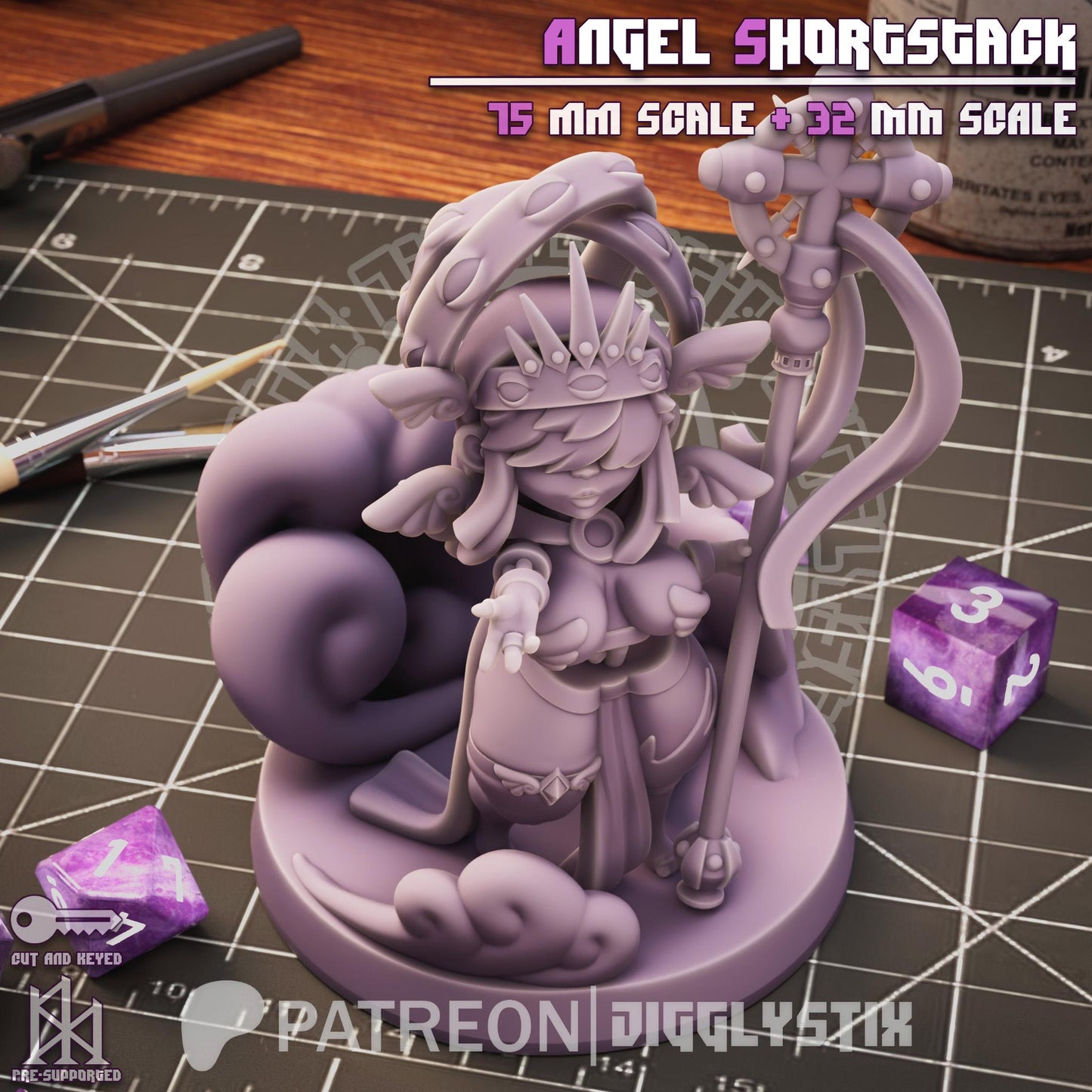 Angel Shortstack Pin Up Miniature | Jigglystix