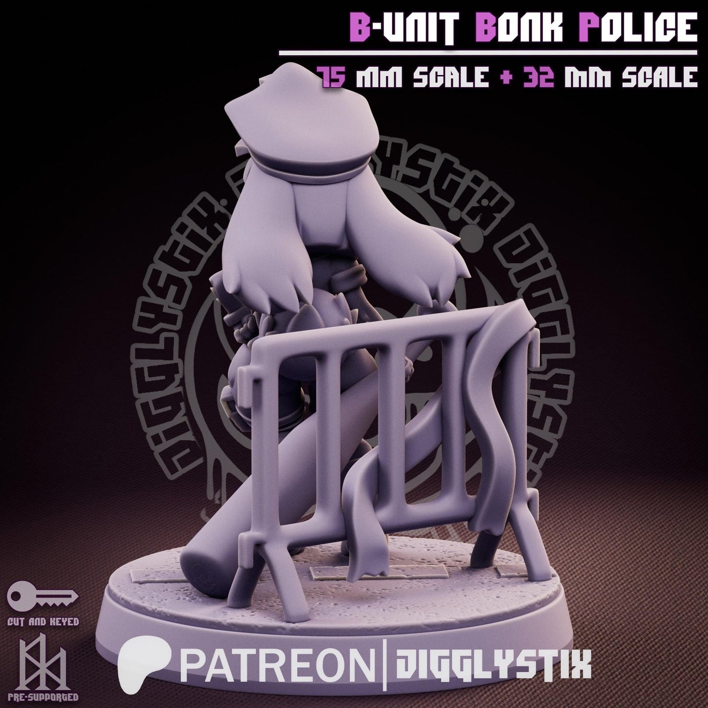 Bunny Cop Pin Up Miniature | Jigglystix