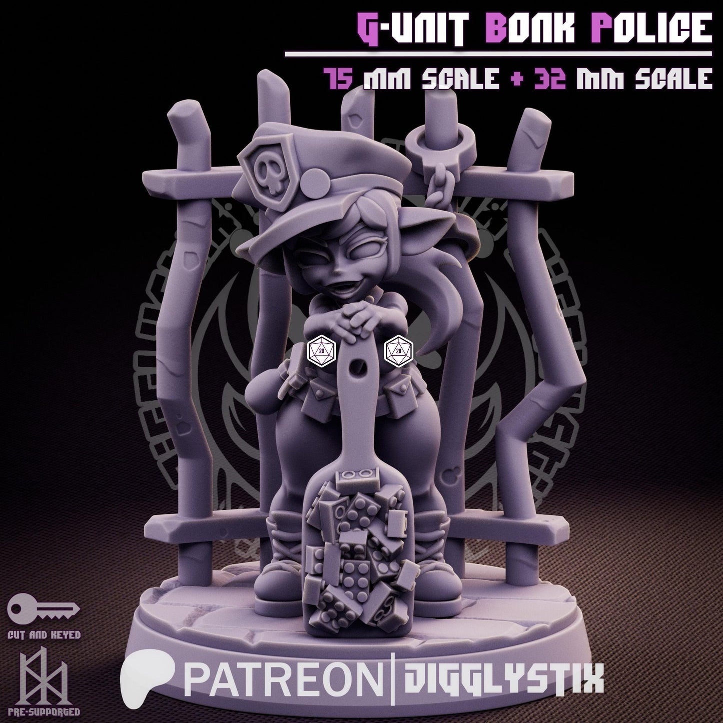 Goblin Cop Pin Up Miniature | Jigglystix