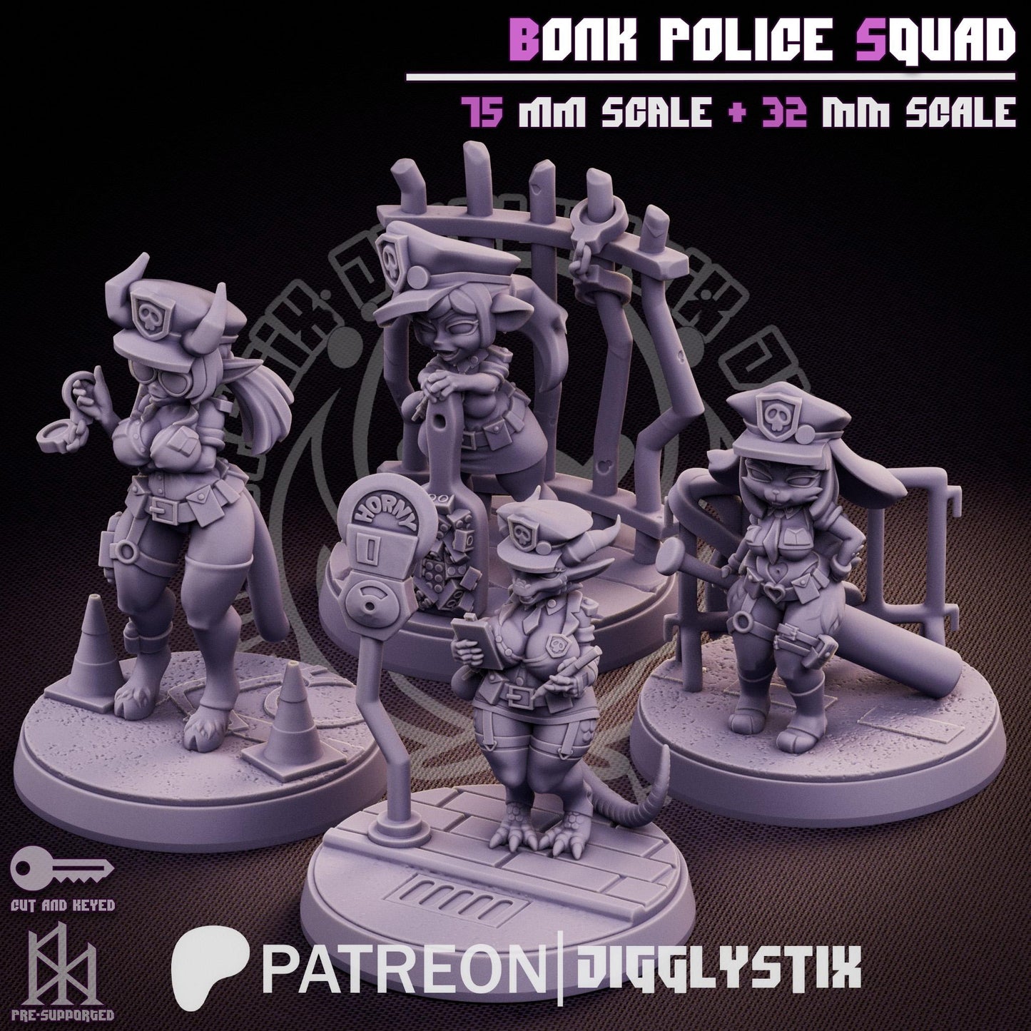 Bonk Police Pin Up Miniature Bundle | Jigglystix