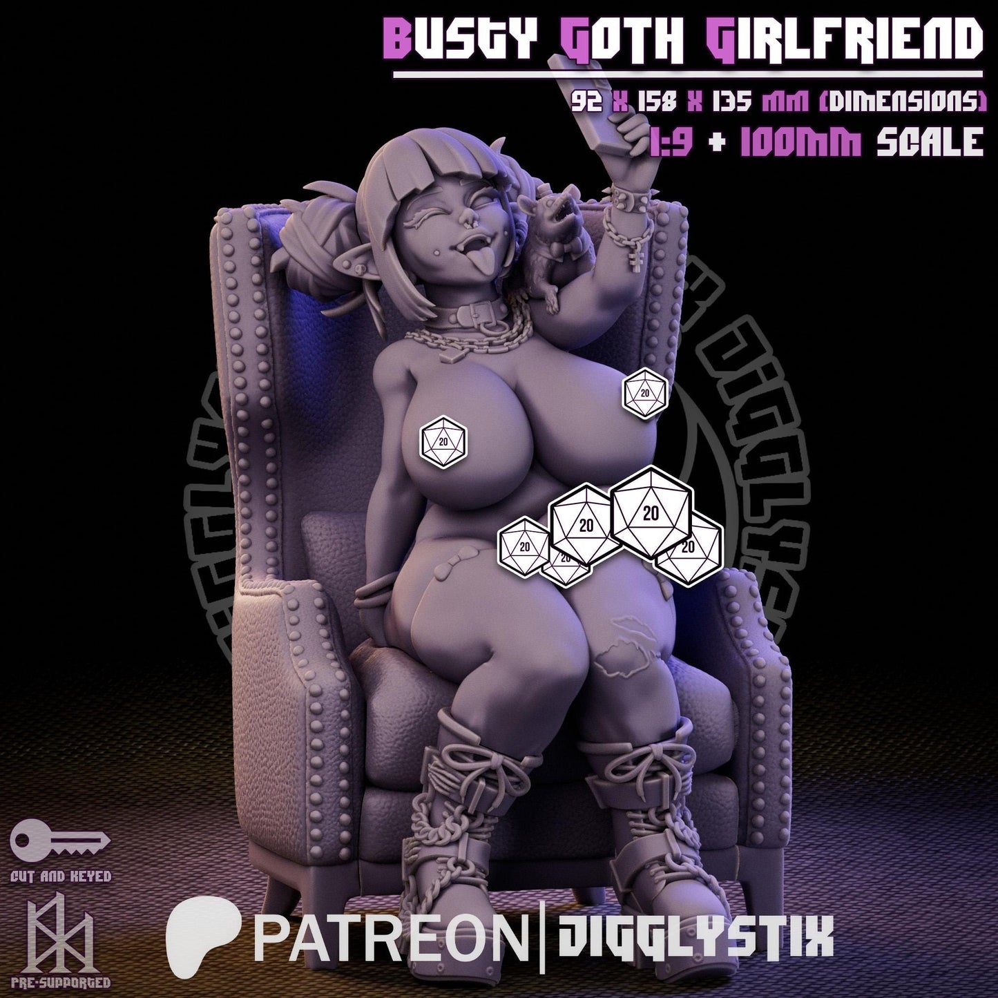 Goth Girlfriend Pin Up Model Kit | Jigglystix
