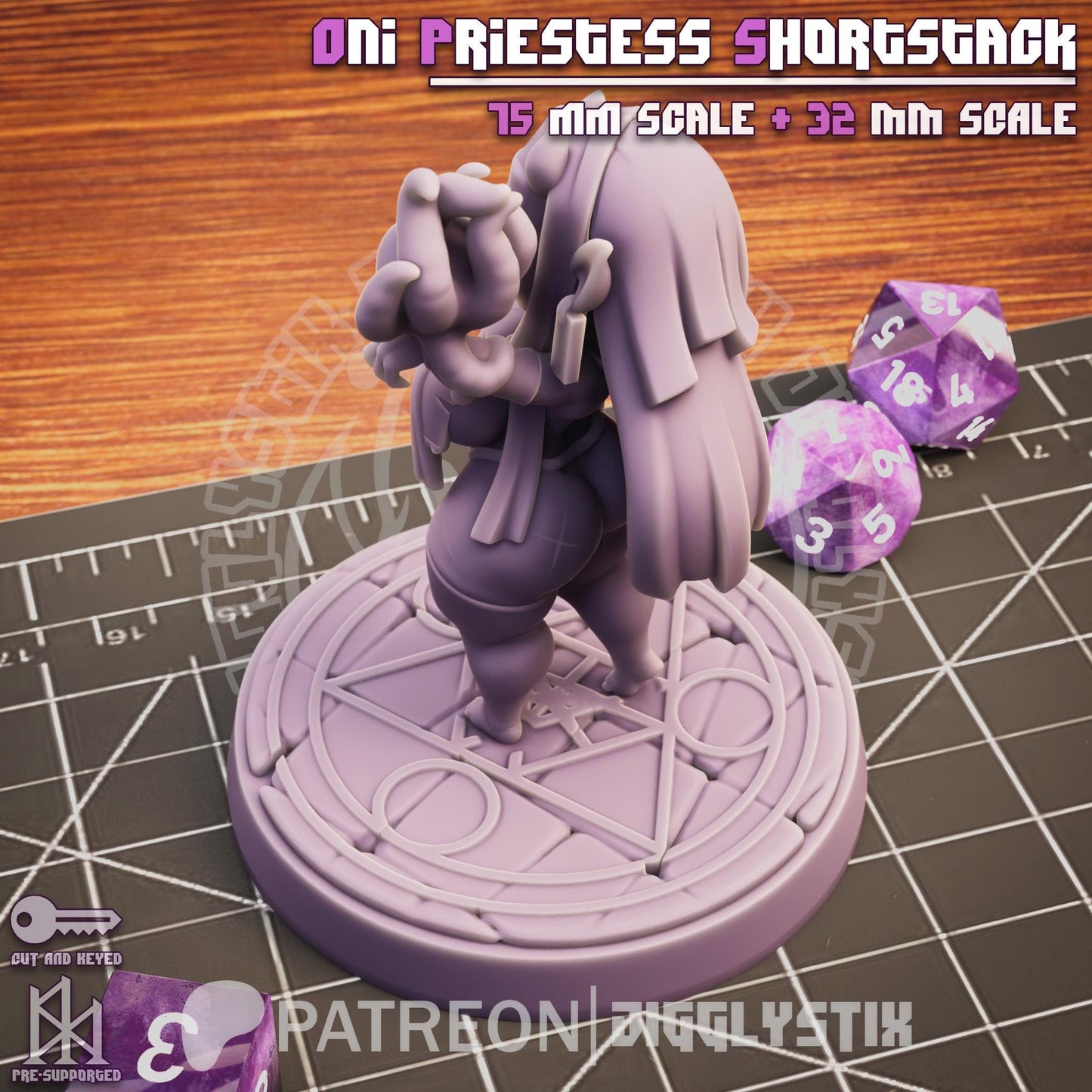 Oni Priestess Shortstack Pin Up Miniature | Jigglystix