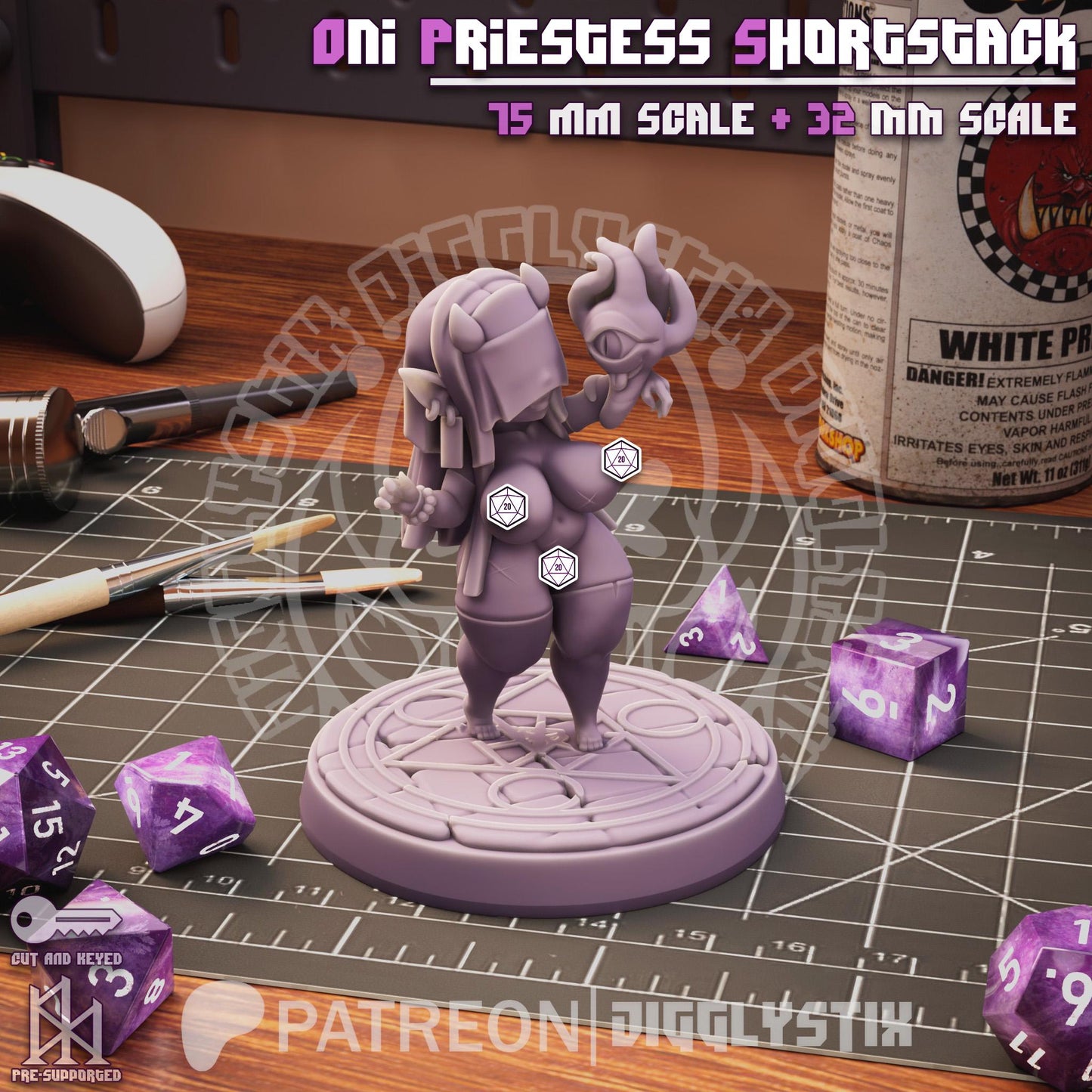 Oni Priestess Shortstack Pin Up Miniature | Jigglystix