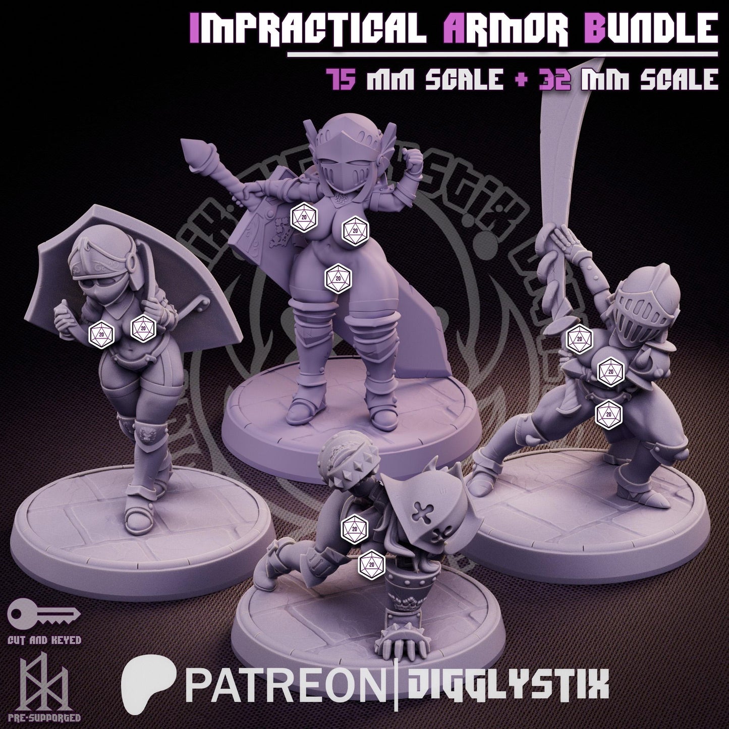 Impractical Armor Pin Up Miniature Bundle | Jigglystix