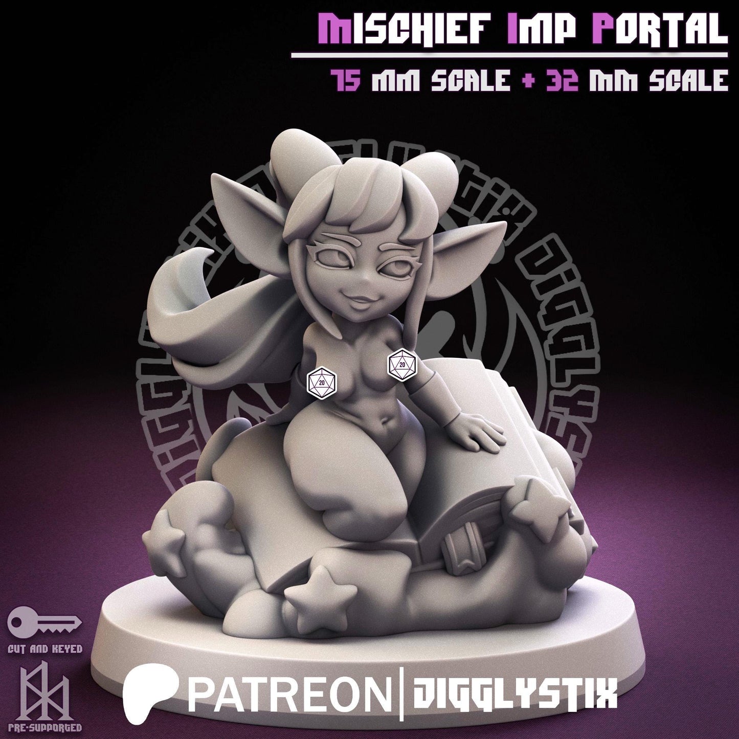 Mischief Imp Portal Pin Up Miniature | Jigglystix