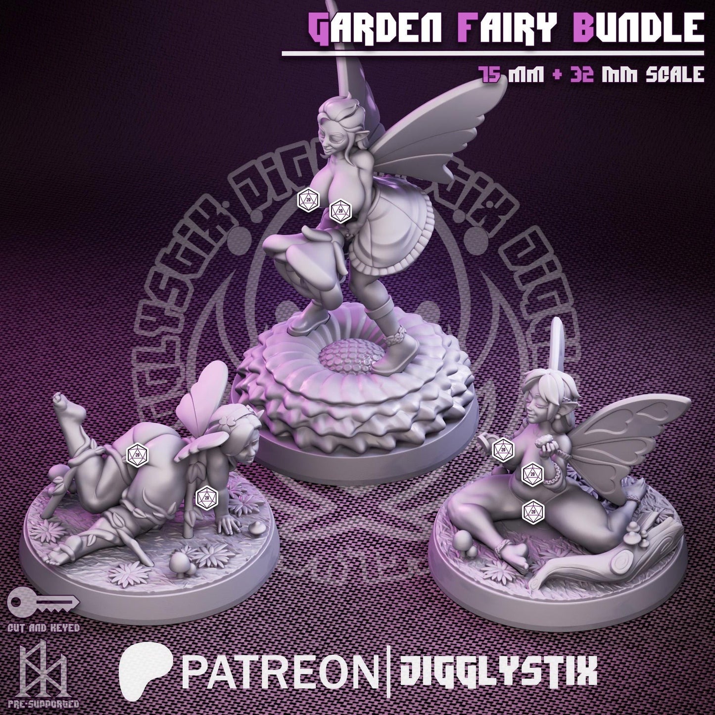 Curvy Fairy Bundle Pin Up Miniatures | Jigglystix