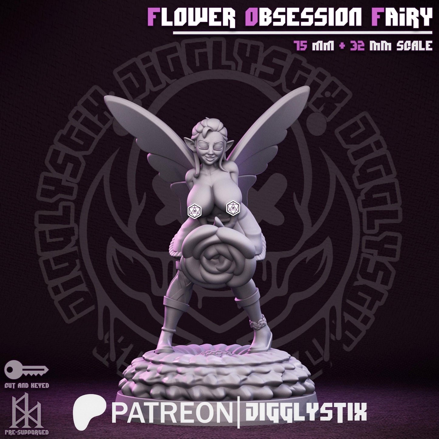 Flower Fairy Pin Up Miniature | Jigglystix