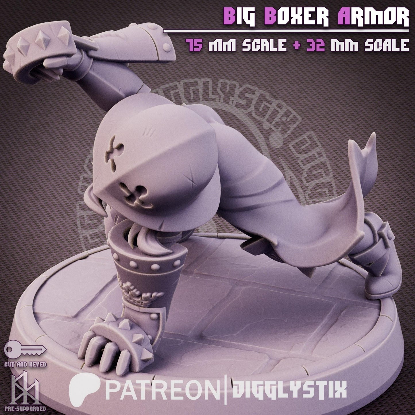 Big Boxer Armor Soldier Pin Up Miniature | Jigglystix