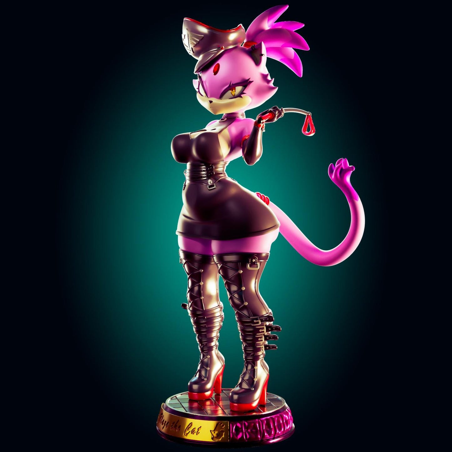 Goth Cat Girl Pin Up Model Kit | 3D Resin Print Figurine | Officer Rhu