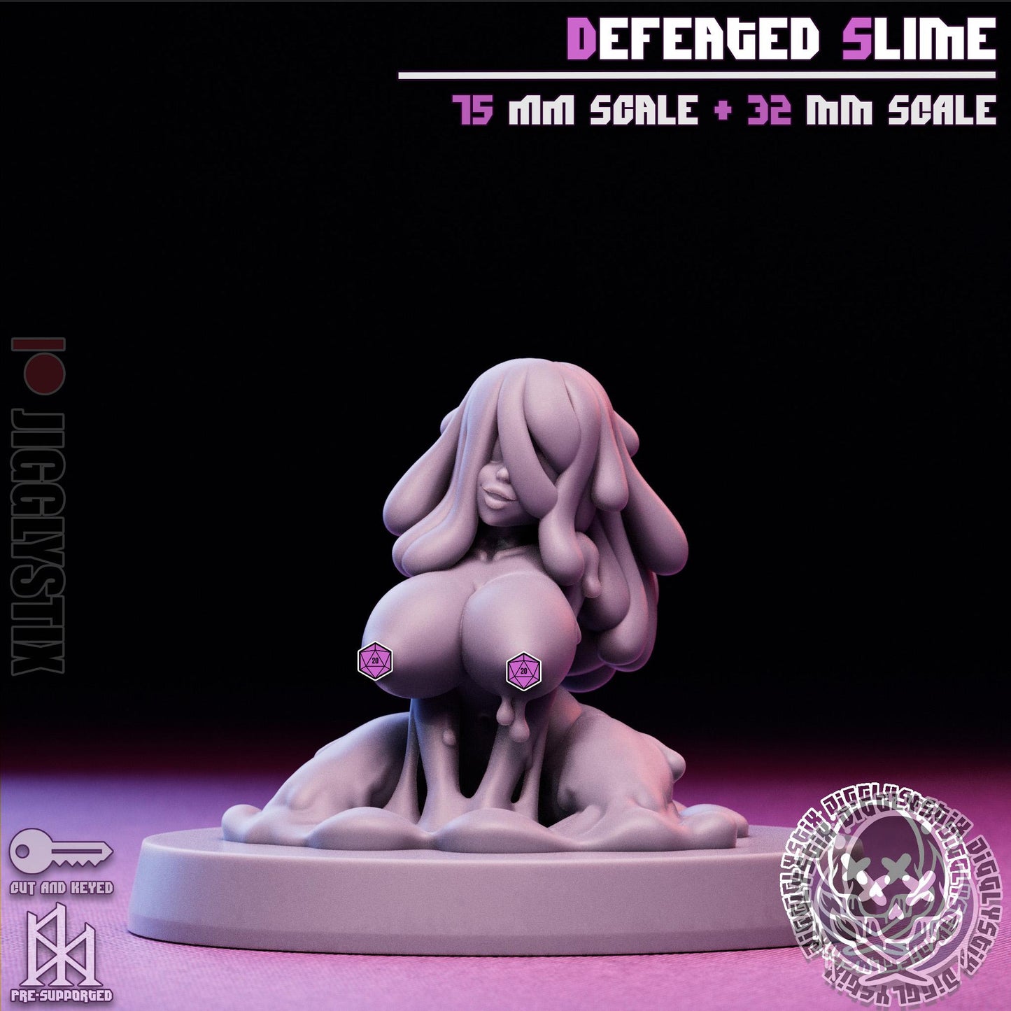 Defeated Slime Girl Pin Up Miniature | Jigglystix