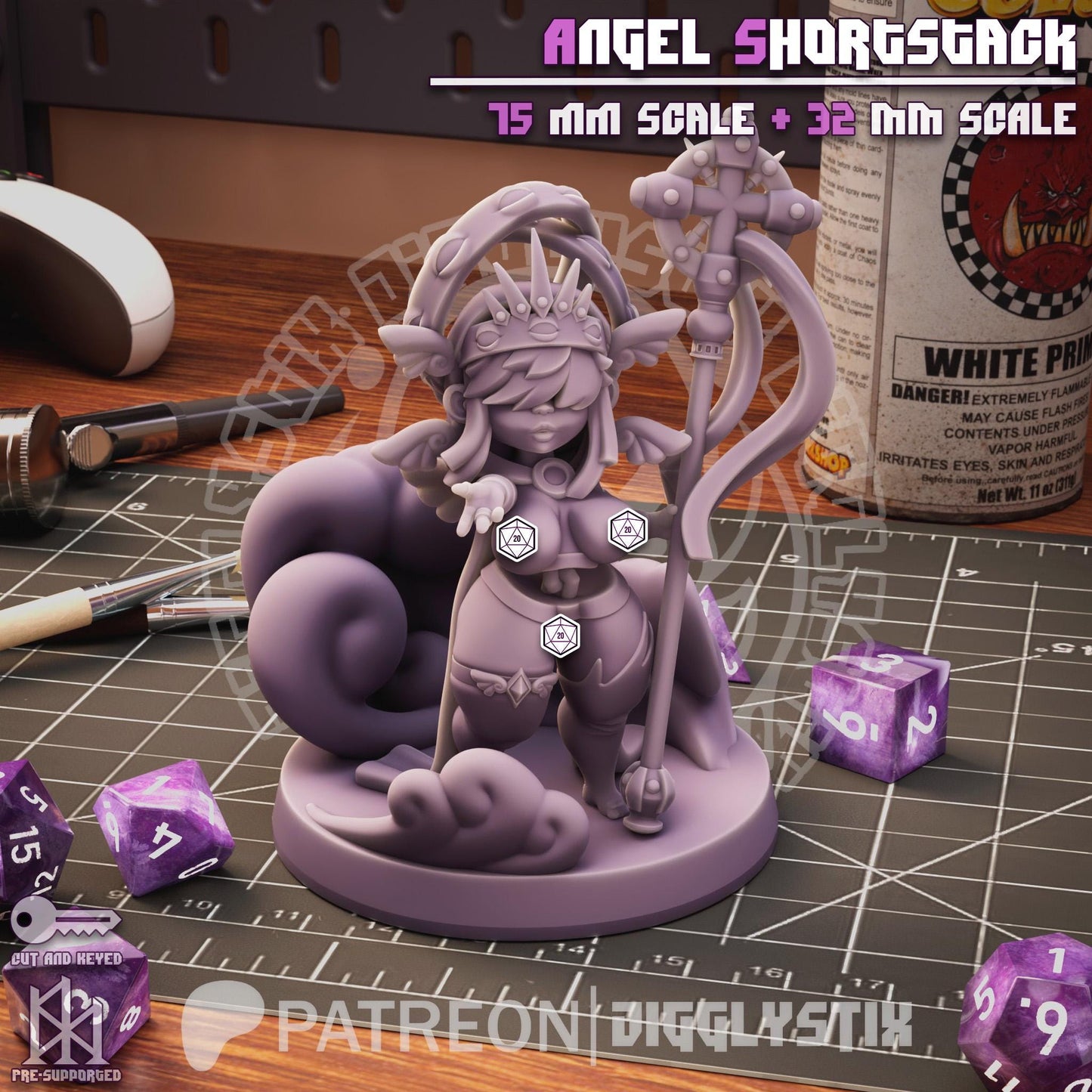 Angel Shortstack Pin Up Miniature | Jigglystix