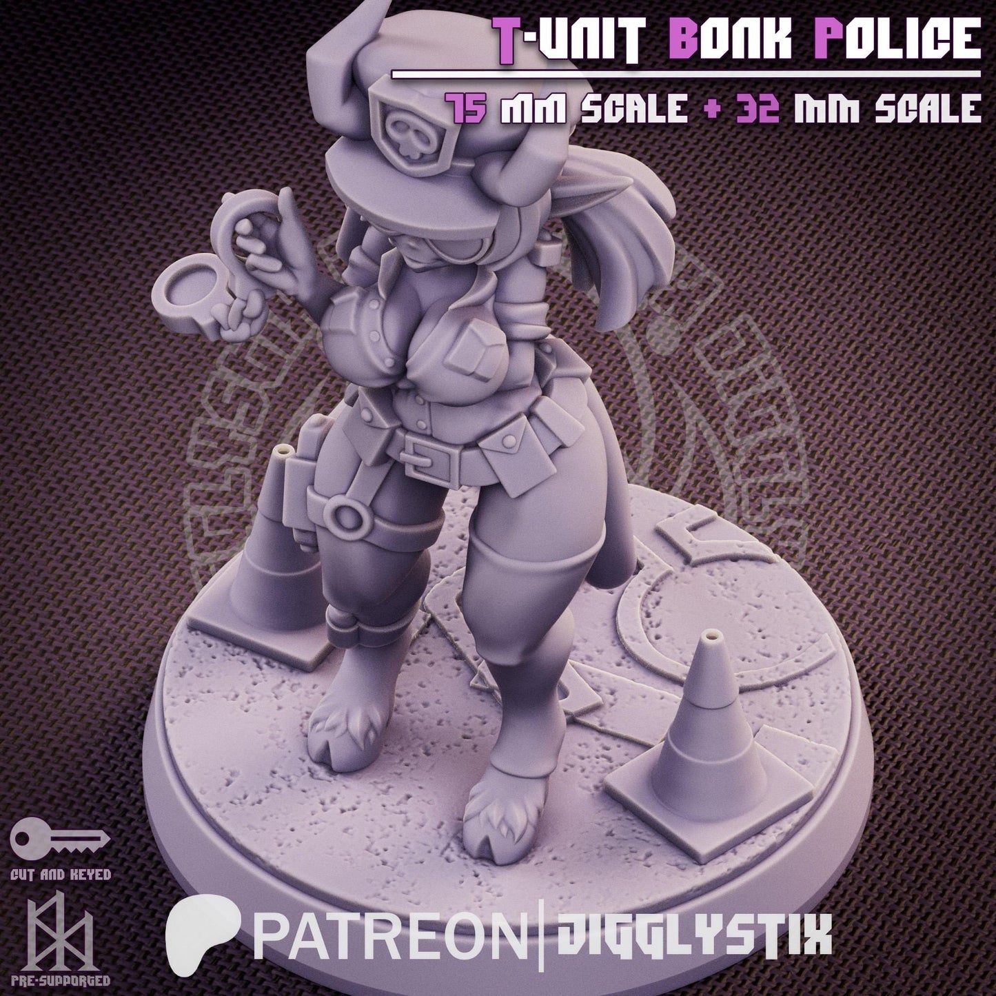 Tiefling Cop Pin Up Miniature | Jigglystix
