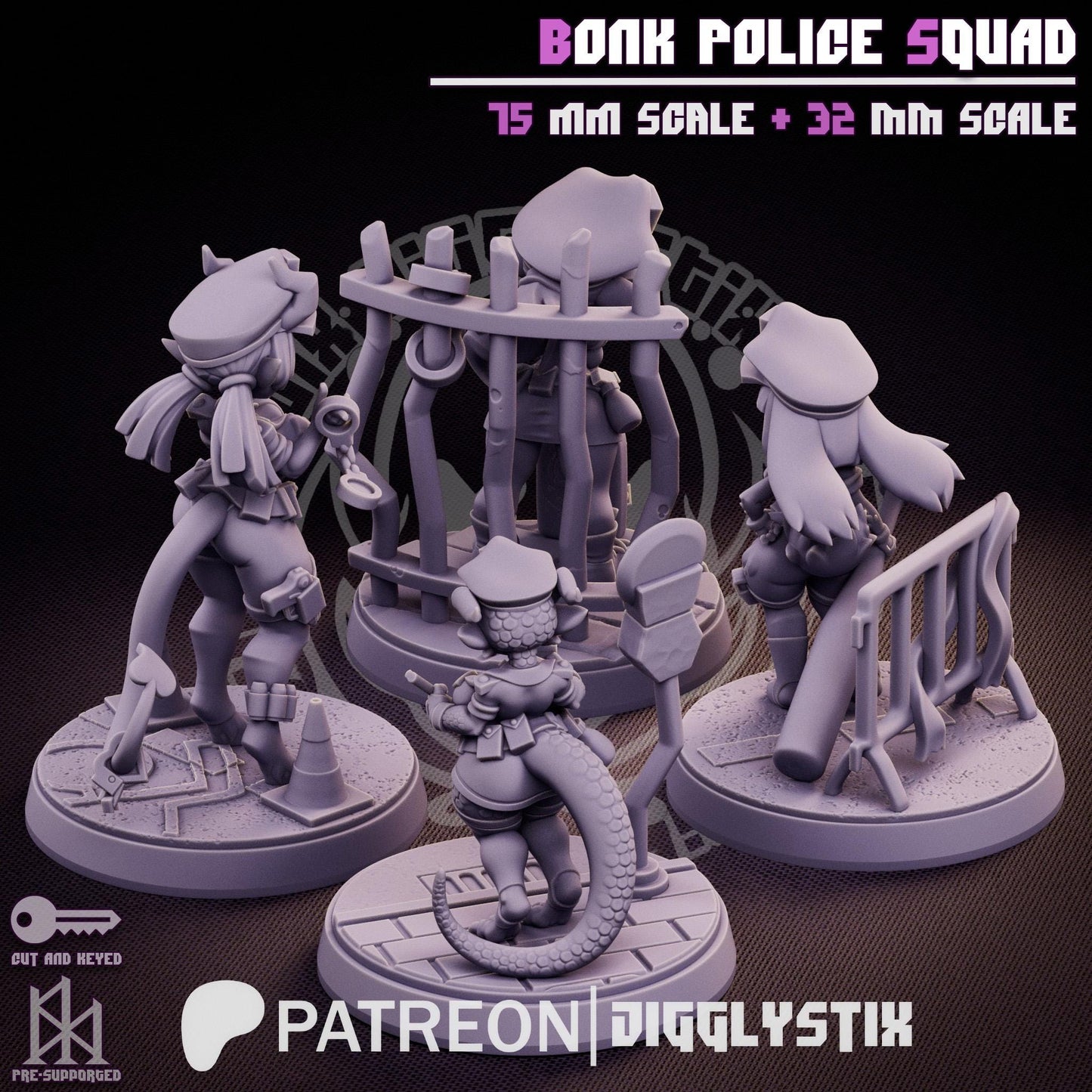 Bonk Police Pin Up Miniature Bundle | Jigglystix