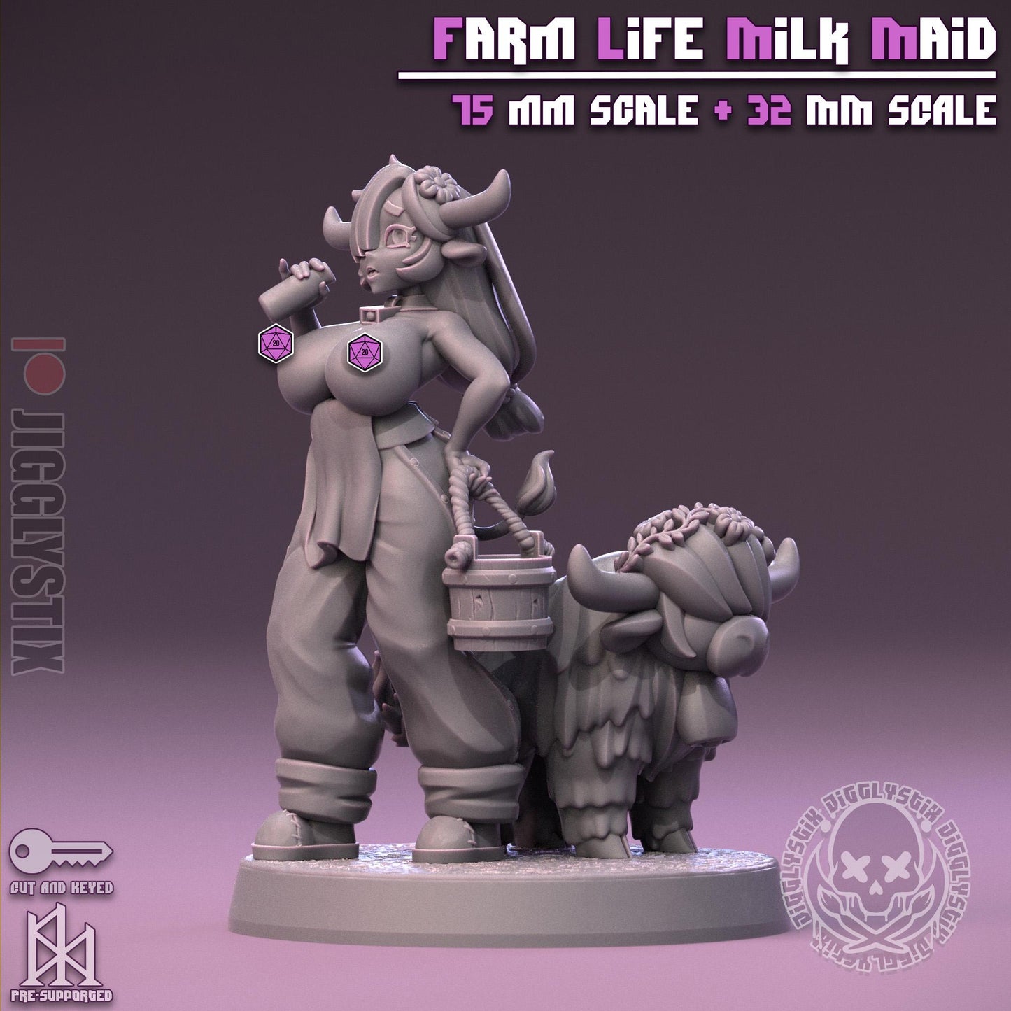 Farm Life Milk Maid Pin Up Miniature | Jigglystix