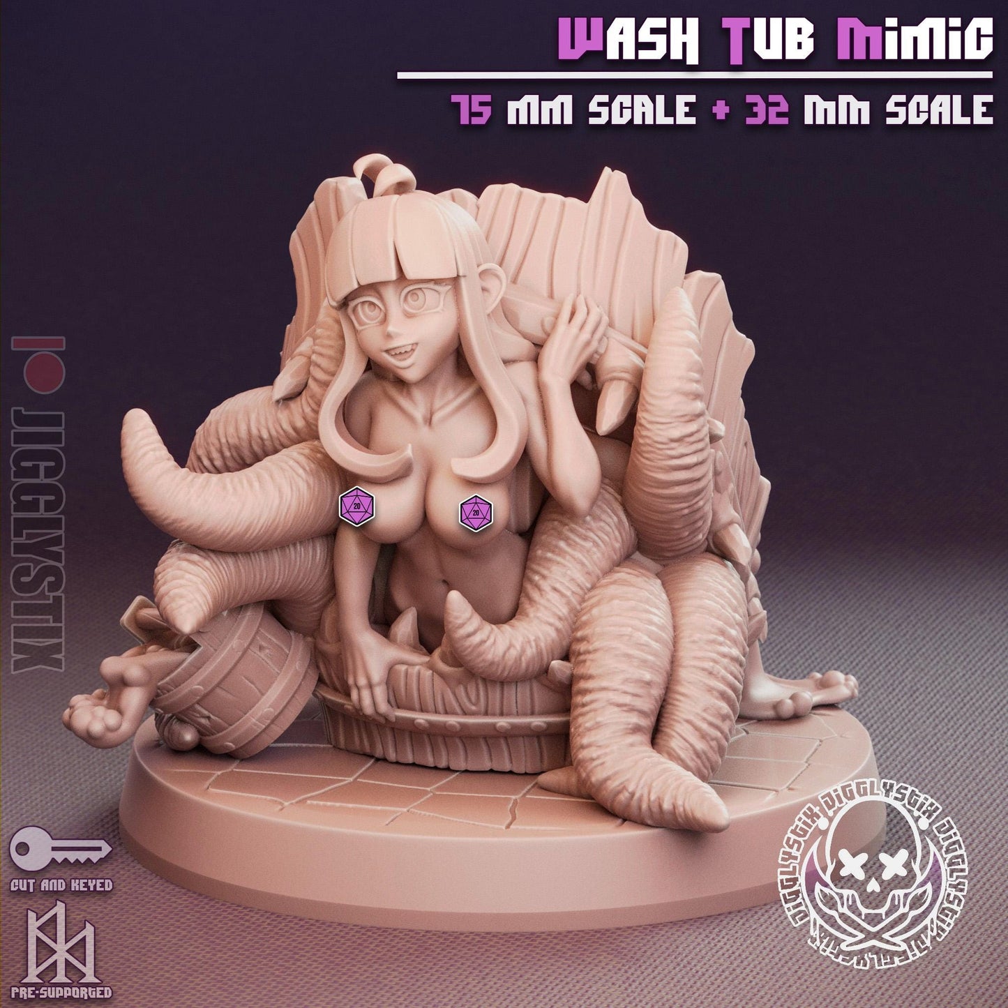 Wash Tub Mimic Pin Up Miniature | Jigglystix