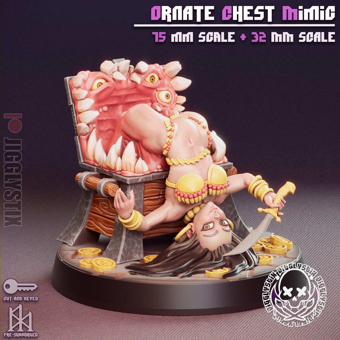 Ornate Chest Mimic Pin Up Miniature | Jigglystix