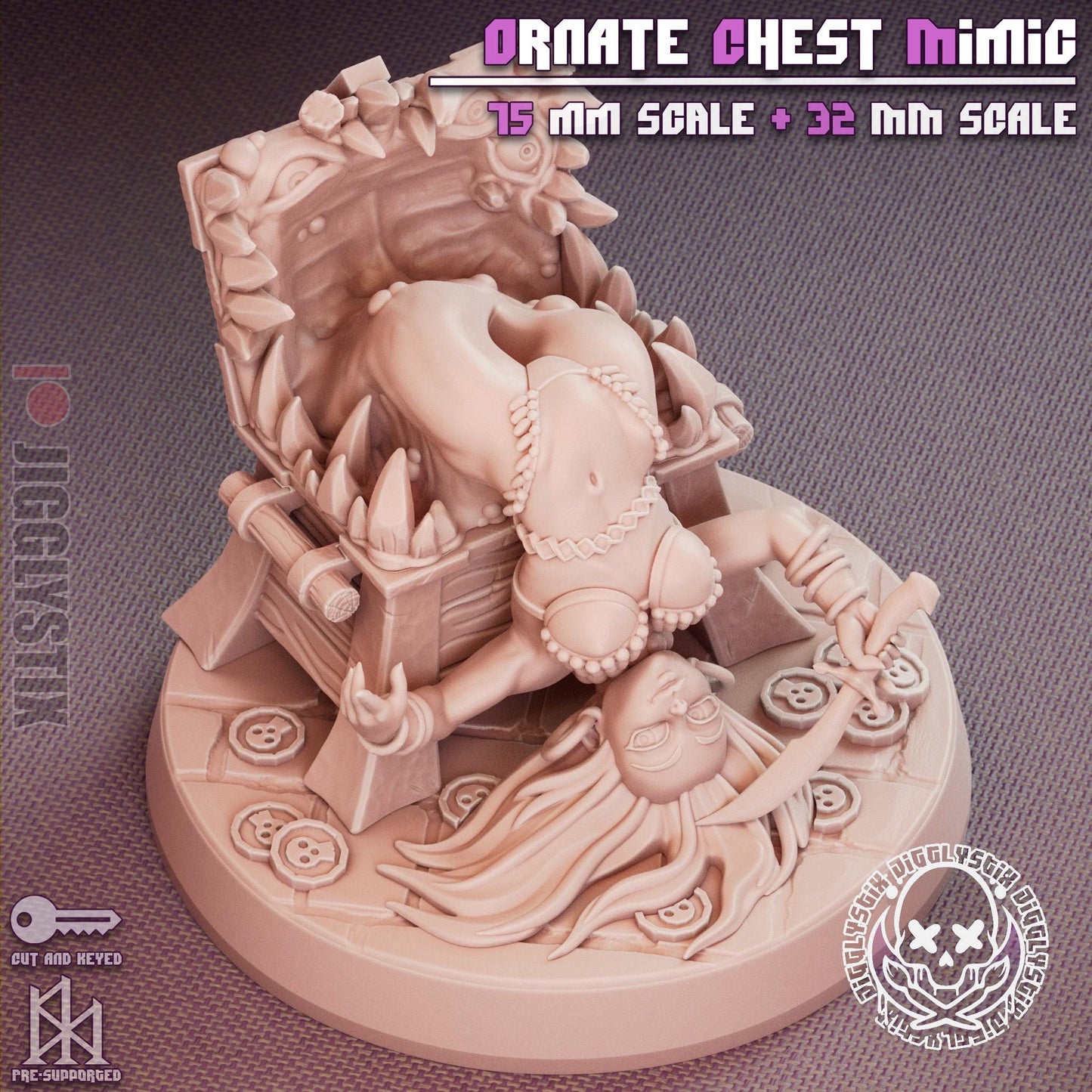 Ornate Chest Mimic Pin Up Miniature | Jigglystix