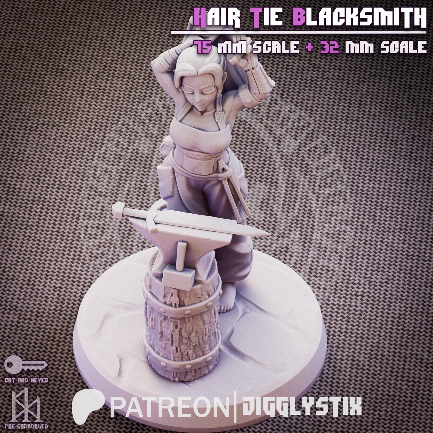 Hair Tie Blacksmith Pin Up Miniature | Jigglystix