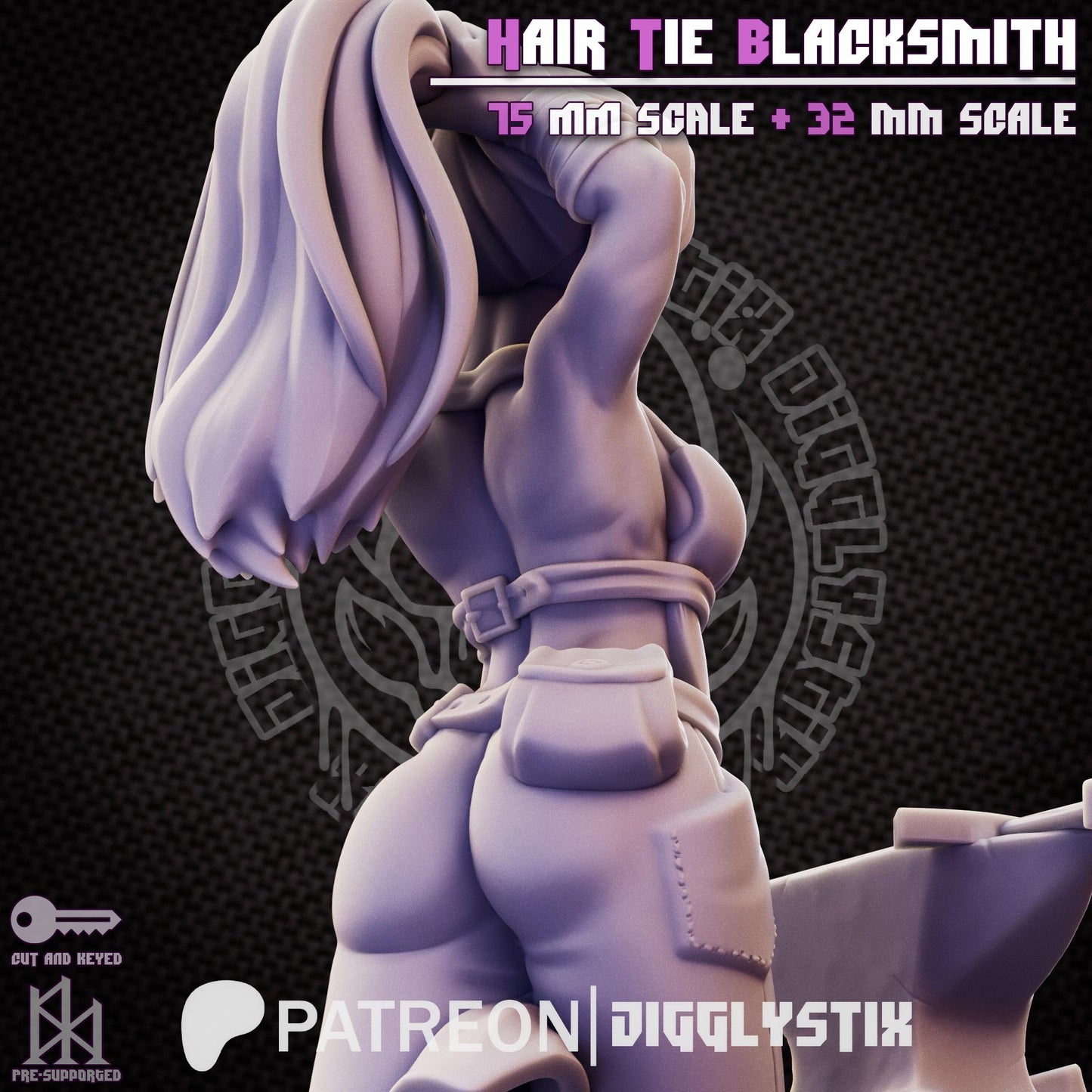 Hair Tie Blacksmith Pin Up Miniature | Jigglystix