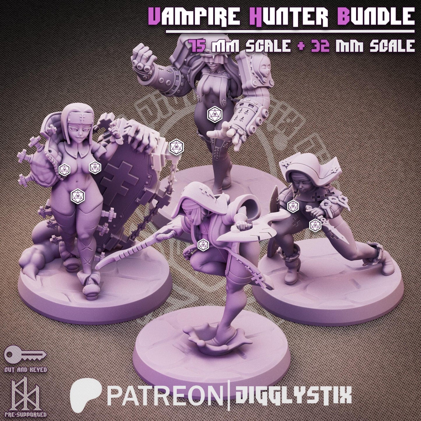 Vampire Hunter Pin Up Miniature Bundle | Jigglystix