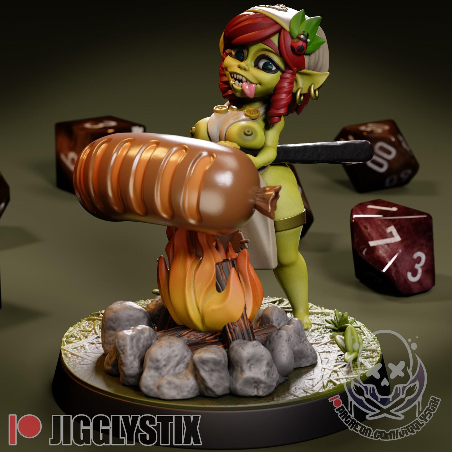 Campfire Goblin Girl Miniature | Jigglystix