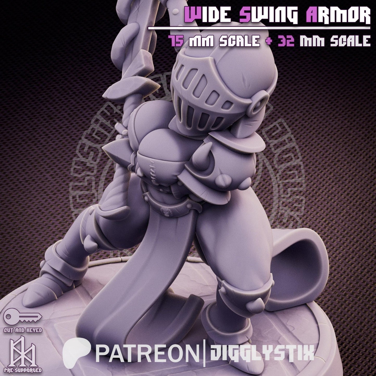 Wide Swing Armor Soldier Pin Up Miniature | Jigglystix