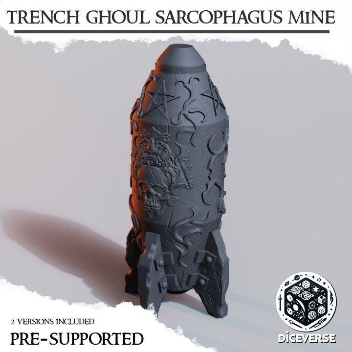 Trengh Ghoul Sarcophagus Mine 32mm | Trench Crusade | Diceverse