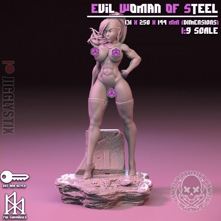 Evil Woman of Steel Pin Up Miniature | Jigglystix