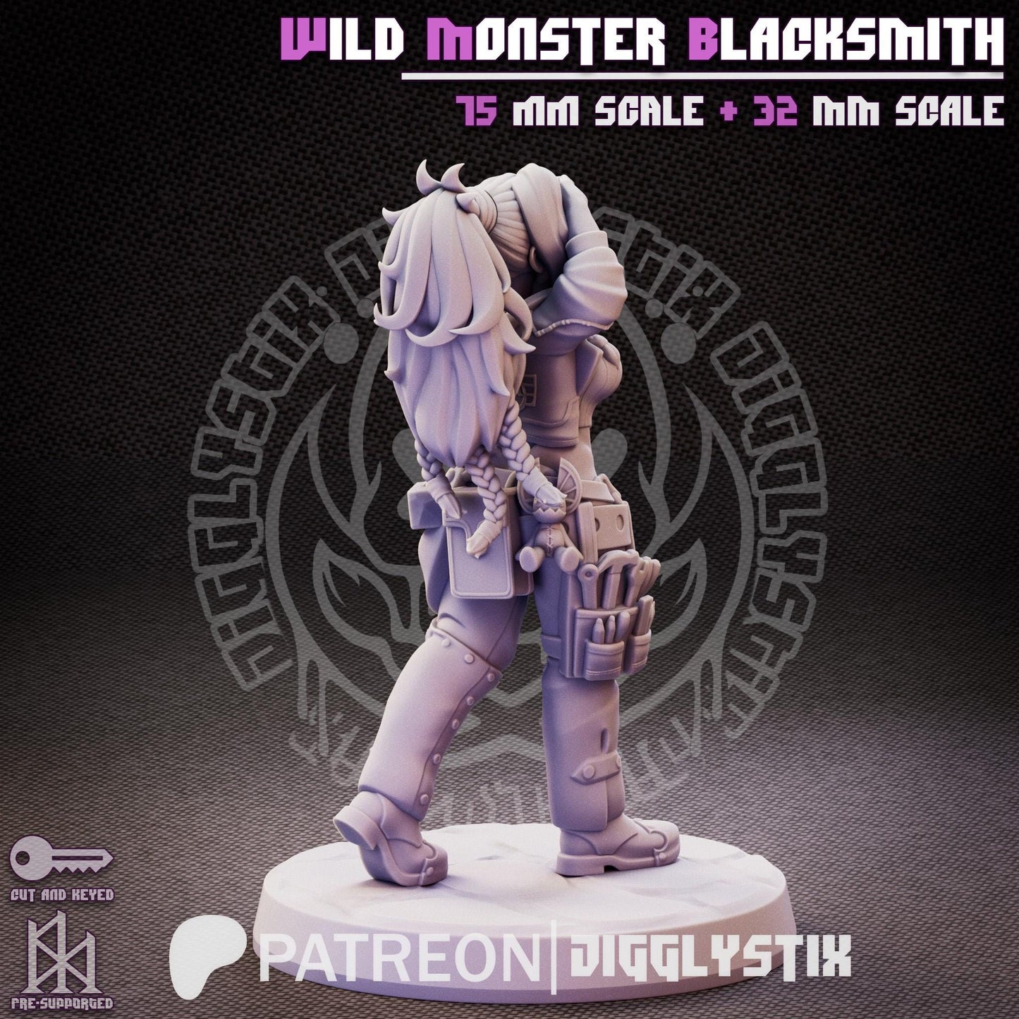 Wild Monster Blacksmith Pin Up Miniature | Jigglystix