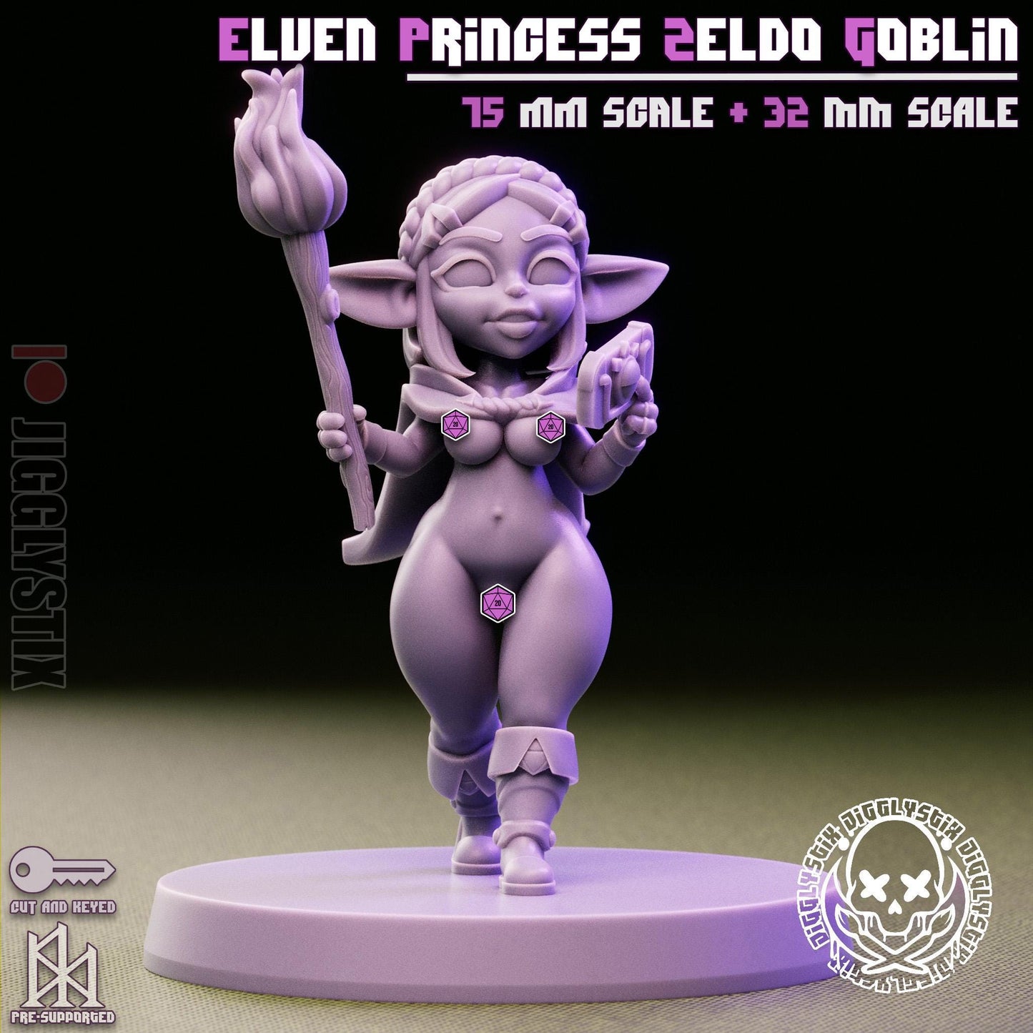 Elven Princess Goblin Pin Up Miniature | Jigglystix