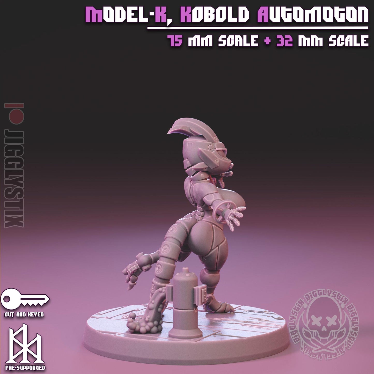 Model-K, Kobold Automaton Pin Up Miniature | Jigglystix