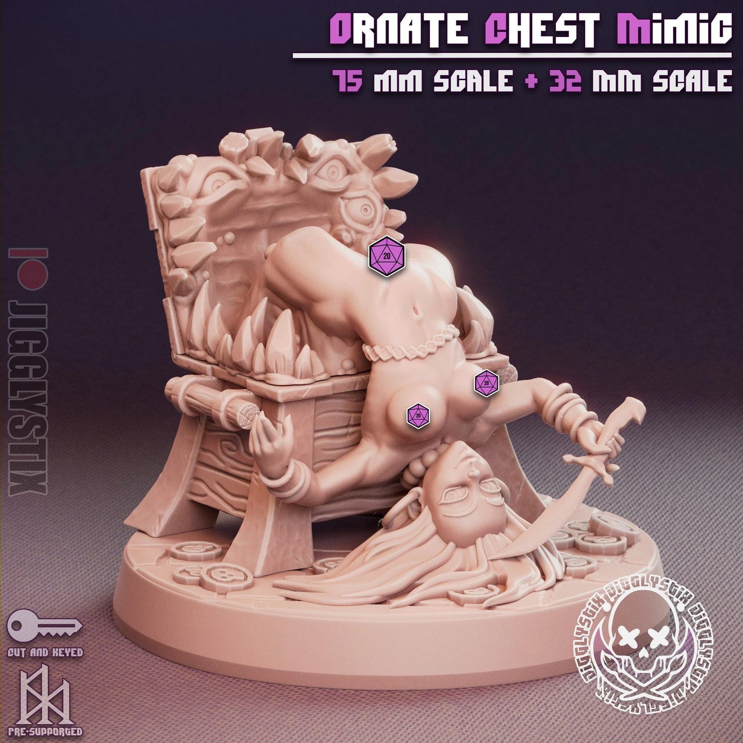 Ornate Chest Mimic Pin Up Miniature | Jigglystix