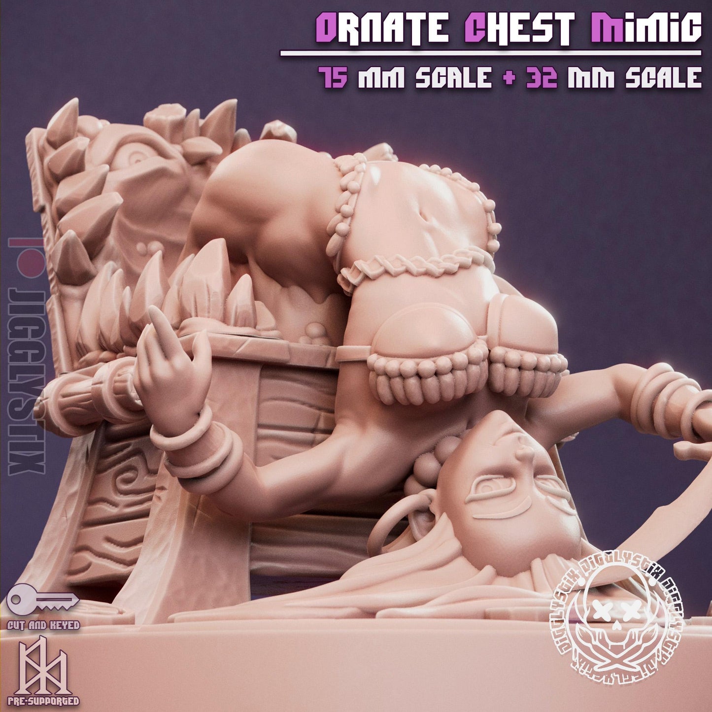 Ornate Chest Mimic Pin Up Miniature | Jigglystix