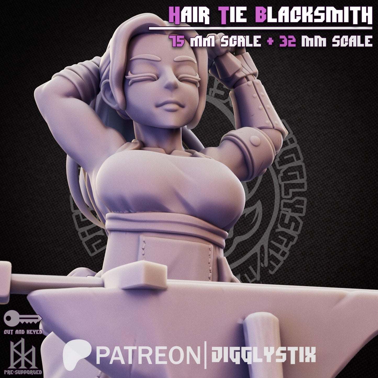 Hair Tie Blacksmith Pin Up Miniature | Jigglystix