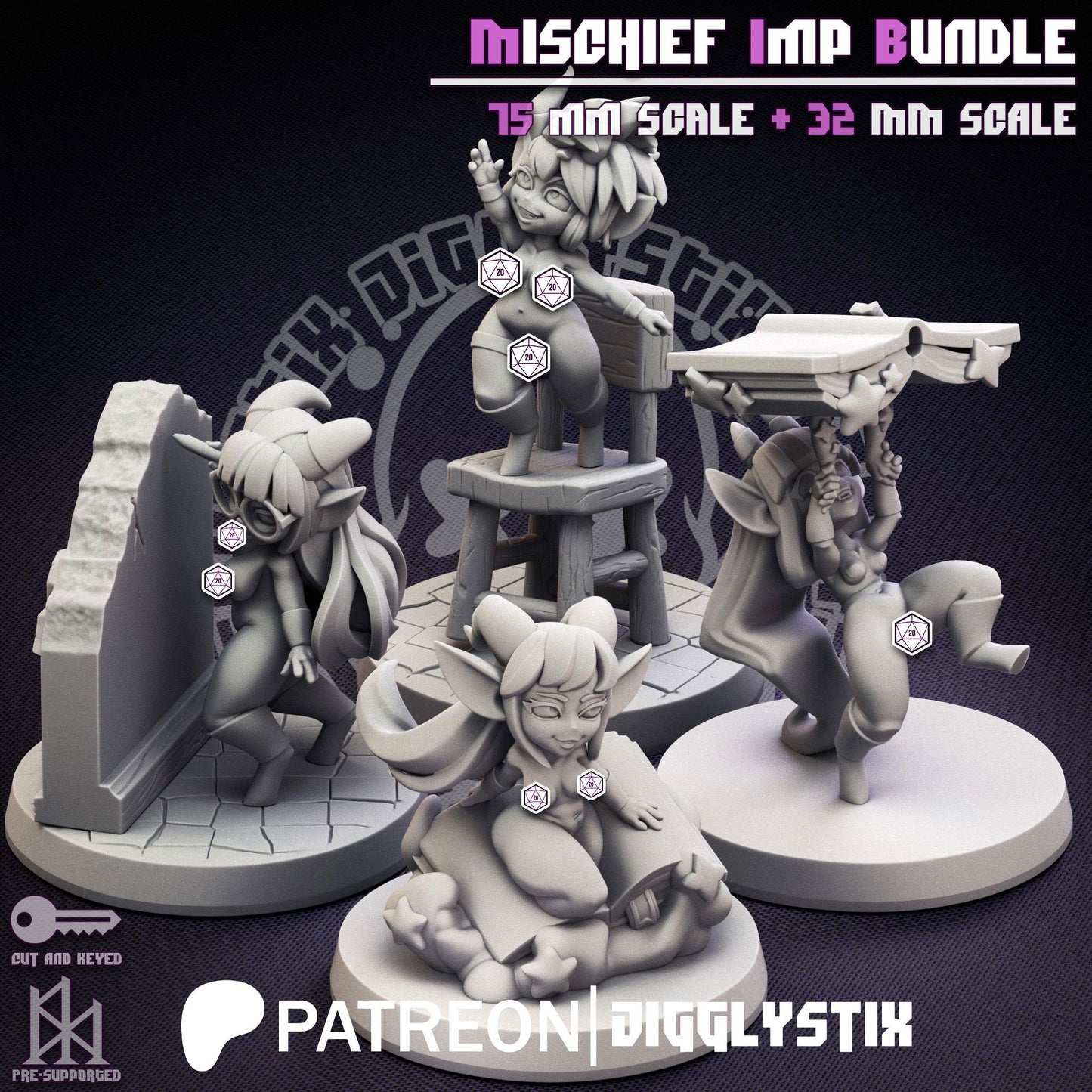 Mischief Imp Pin Up Miniature Bundle | Jigglystix