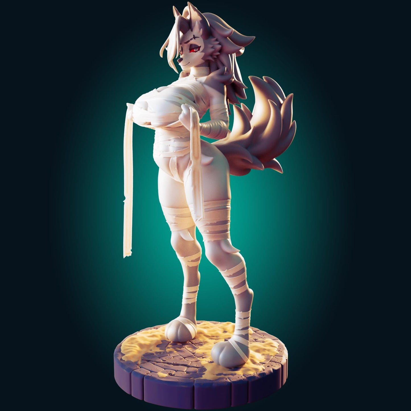 Wolf Mummy Girl Model Kit | 3D Resin Print Figurine | Officer Rhu