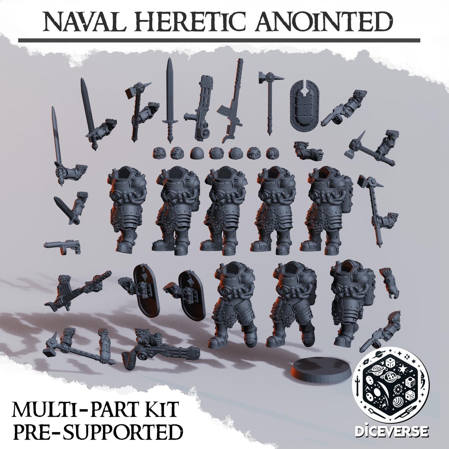 Naval Heretic Raiders Anointed Kit | 32mm Scale | Trench Crusade | Diceverse