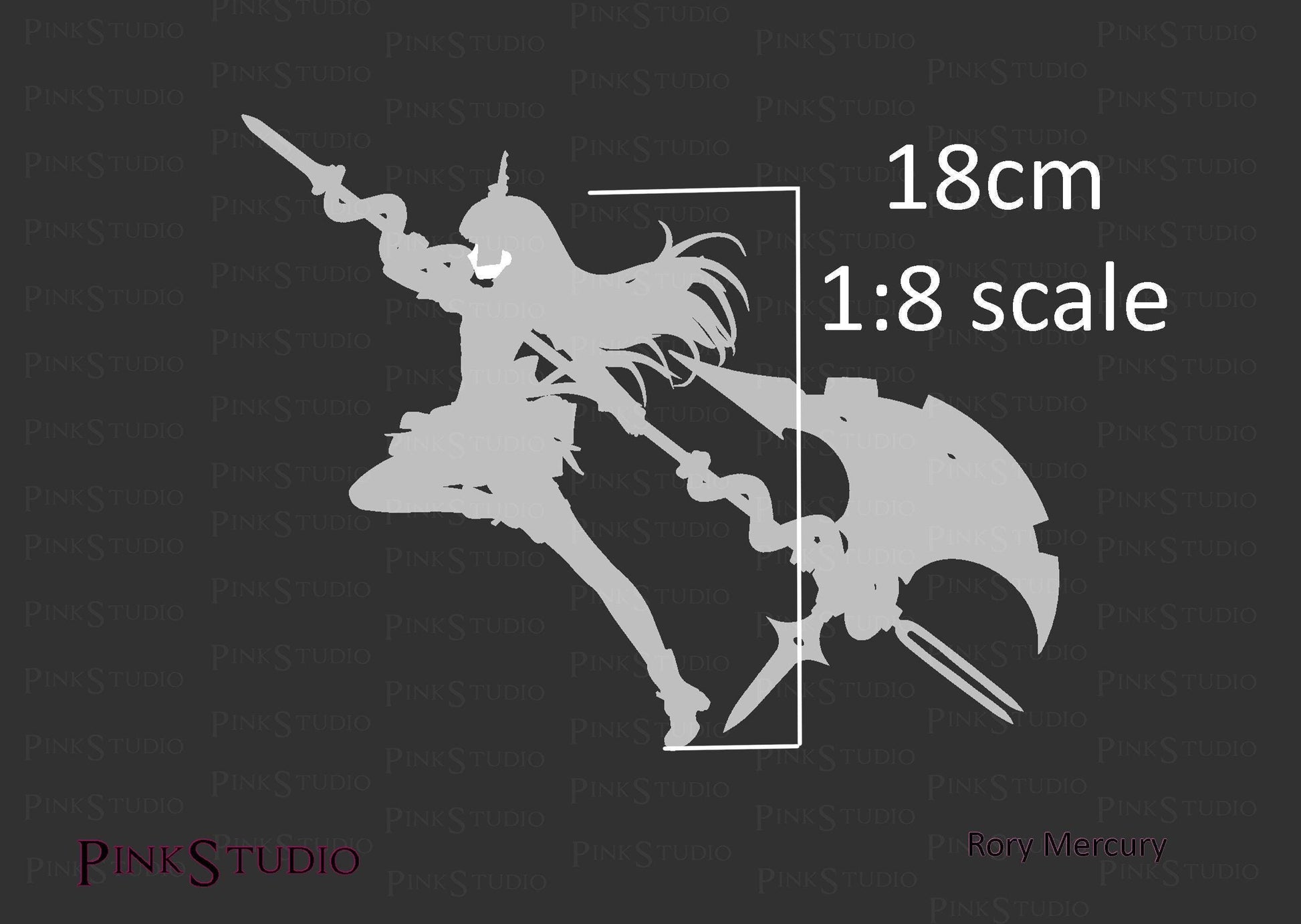 Gate Inspired Fanart Rory Mercury Resin Kit Model 18cm