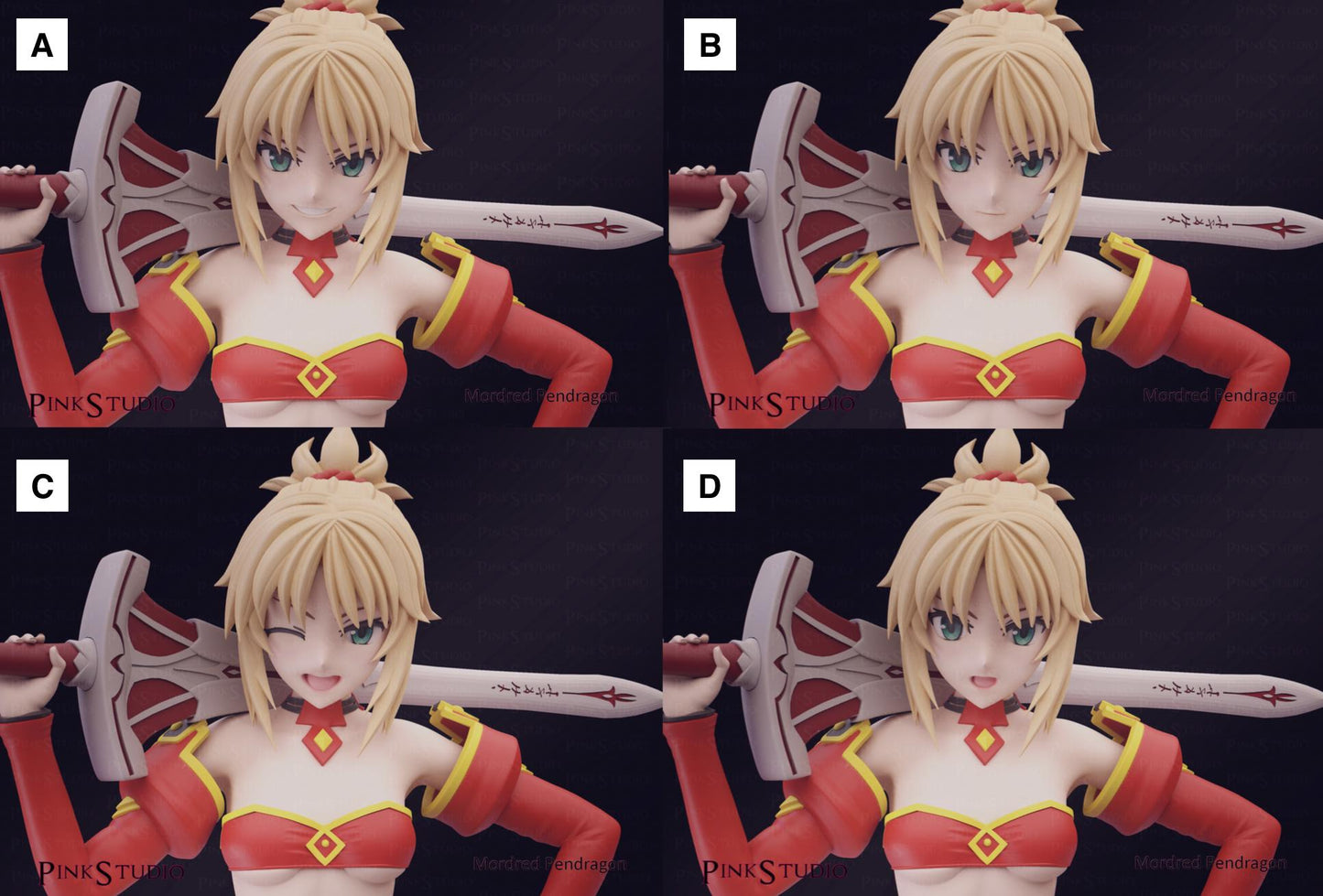 Fate Apocrypha Inspired Fanart Mordred Pendragon Resin Model Kit 19.25cm