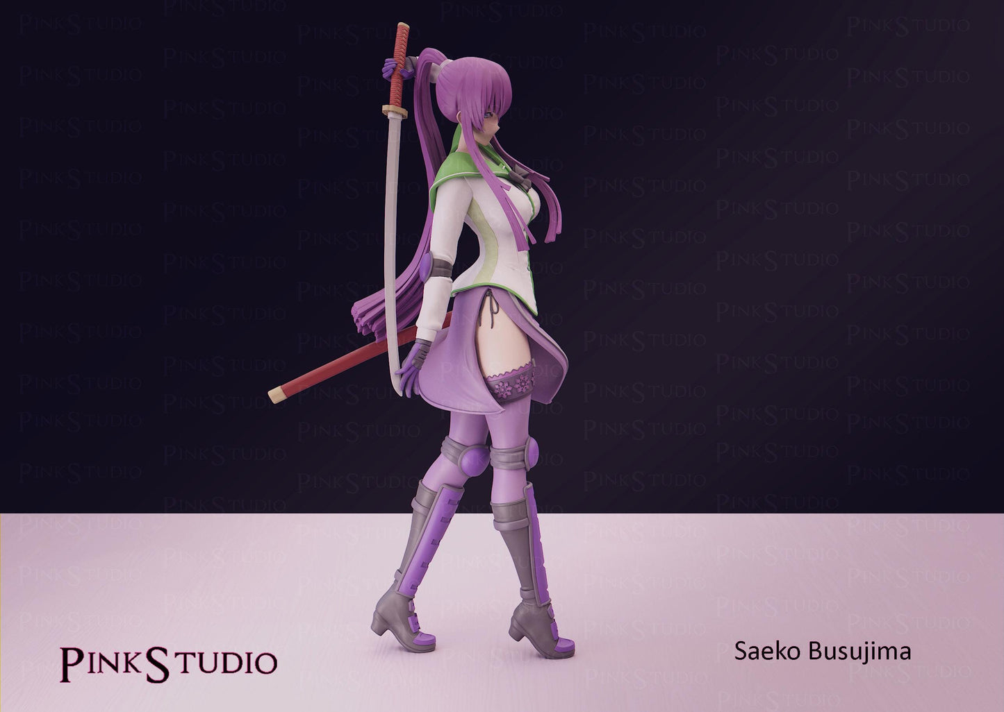 High School of the Dead Inspired Fanart HOTD - Saeko Busujima Resin Model Kit